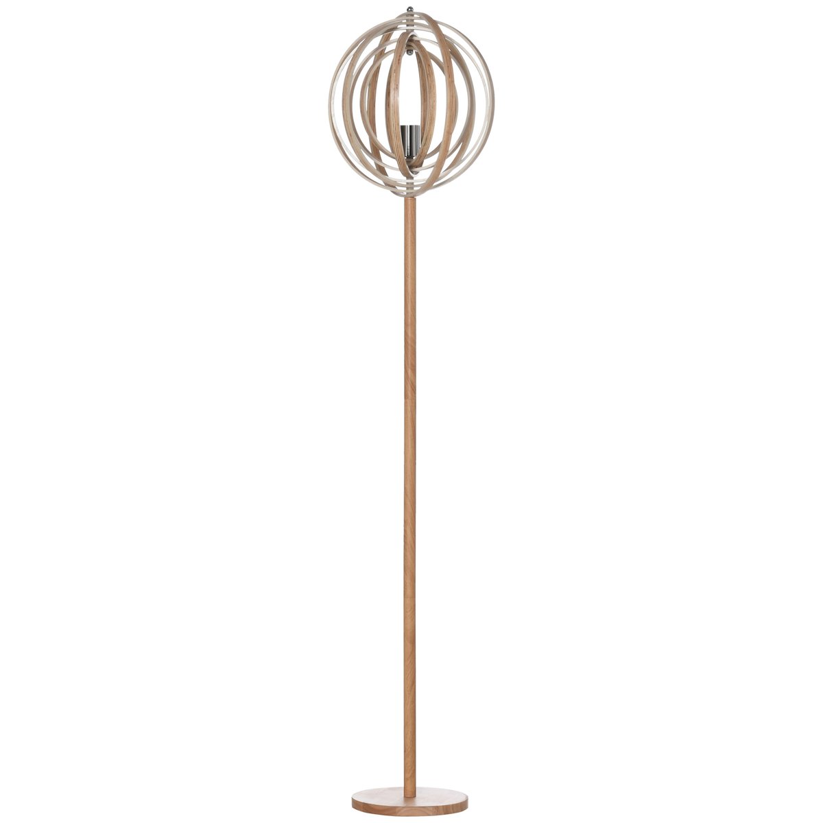 Lampadaire Bois Bois naturel beige, HOMCOM