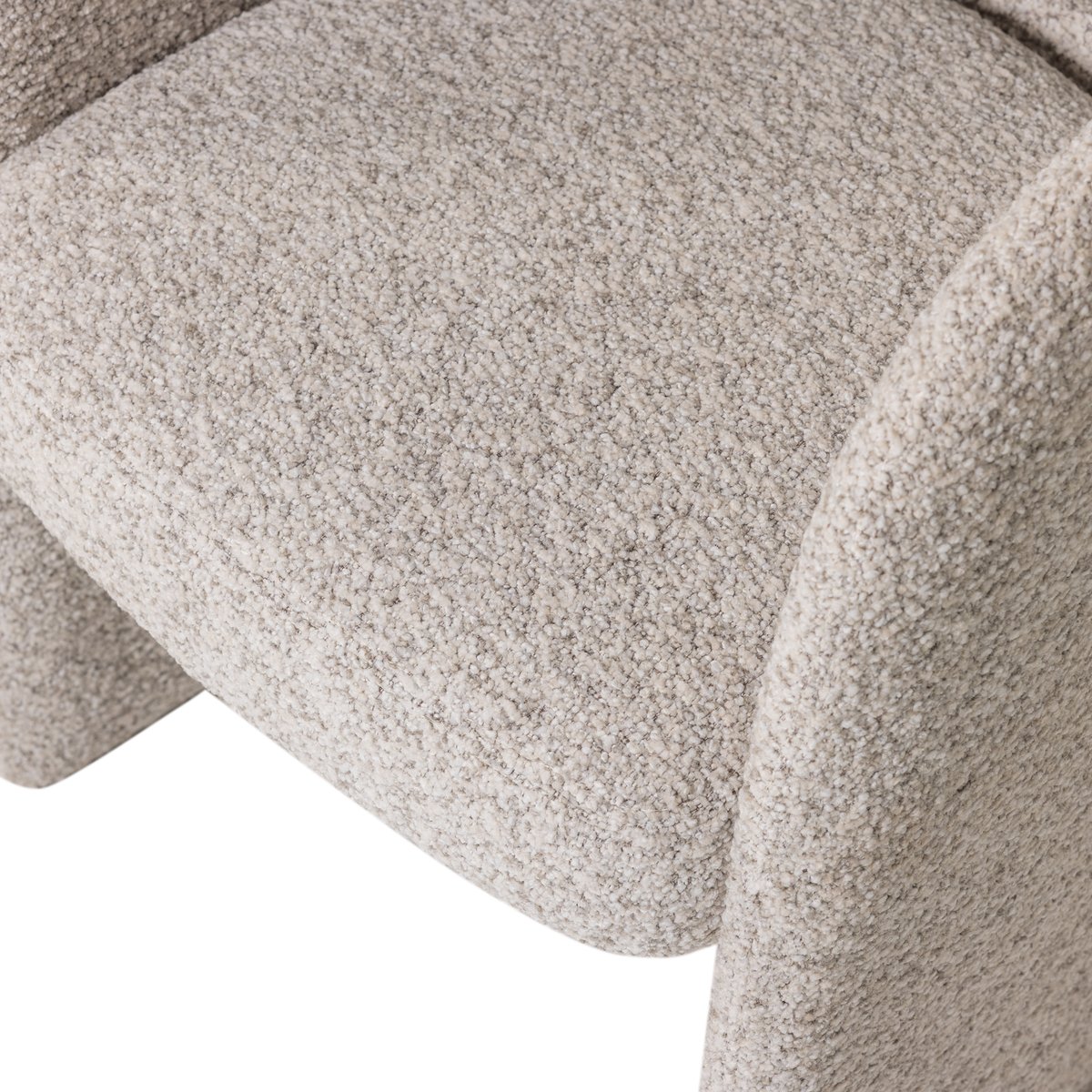 Chaise de salle à manger en bouclé épais LANOR naturel, WOOOD