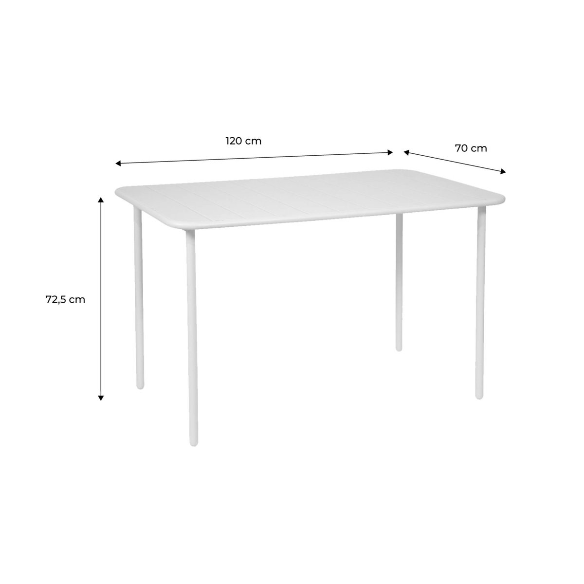 Table de jardin métal 4 places AMELIA anthracite, SWEEEK