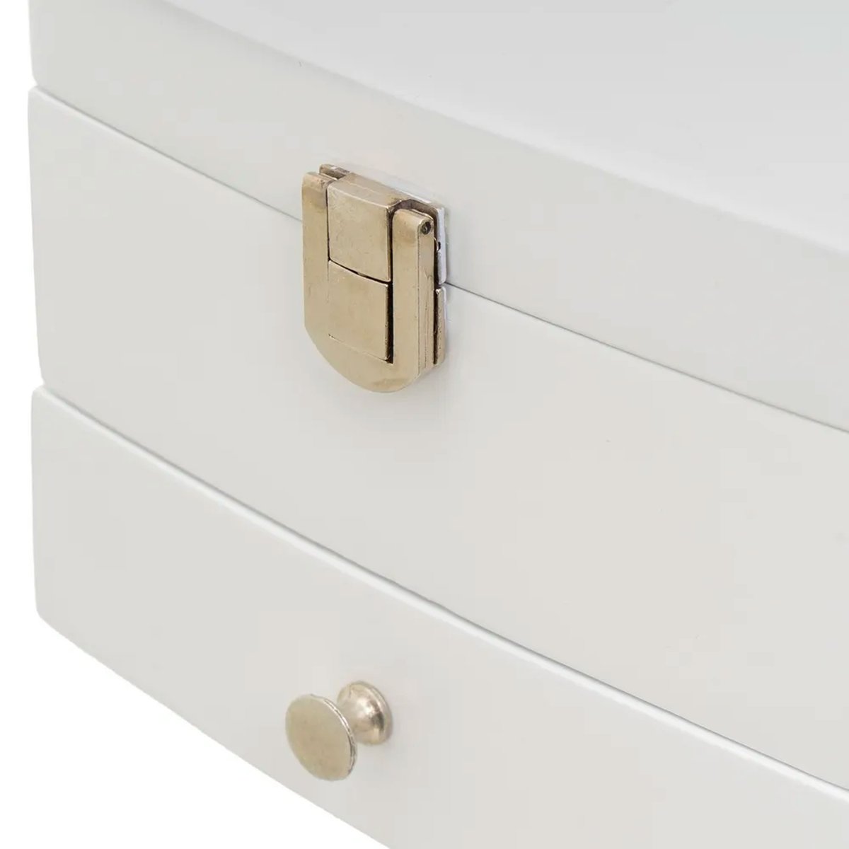 Coffret à bijoux en bois blanc 15x14x11cm blanc, WADIGA
