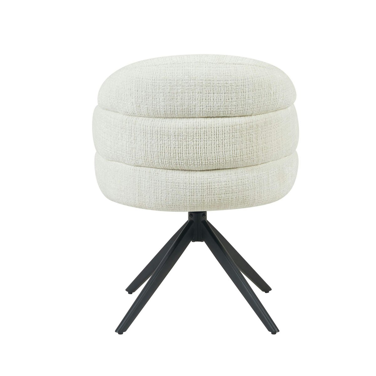 Chaise arrondie pivotante en tissu chenille (lot de 2) CORTINA ecru, PIER IMPORT
