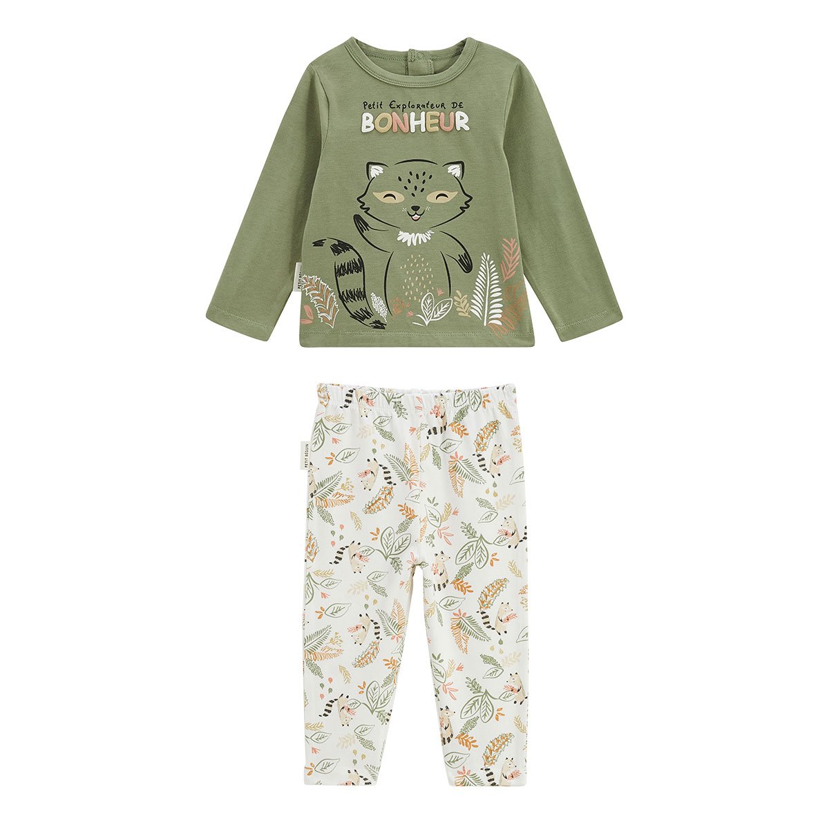 Pyjama enfant 2 pièces Gabin vert, PETIT BEGUIN
