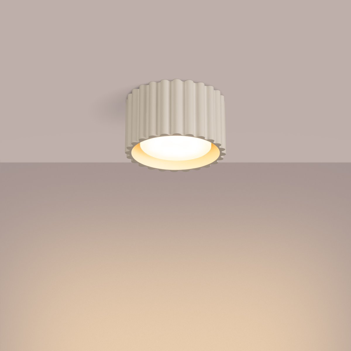 Plafonnier Aluminium Beige Gx53 1 Aura beige, EDEN