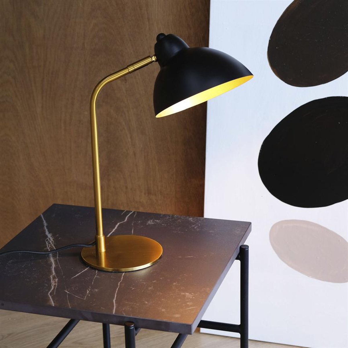 Lampe à poser laiton petit FUTURA noir, DYBERG LARSEN
