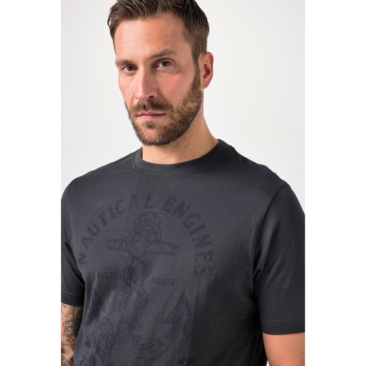 T-shirt, imprimé et manches courtes bleu nuit mat, JP1880