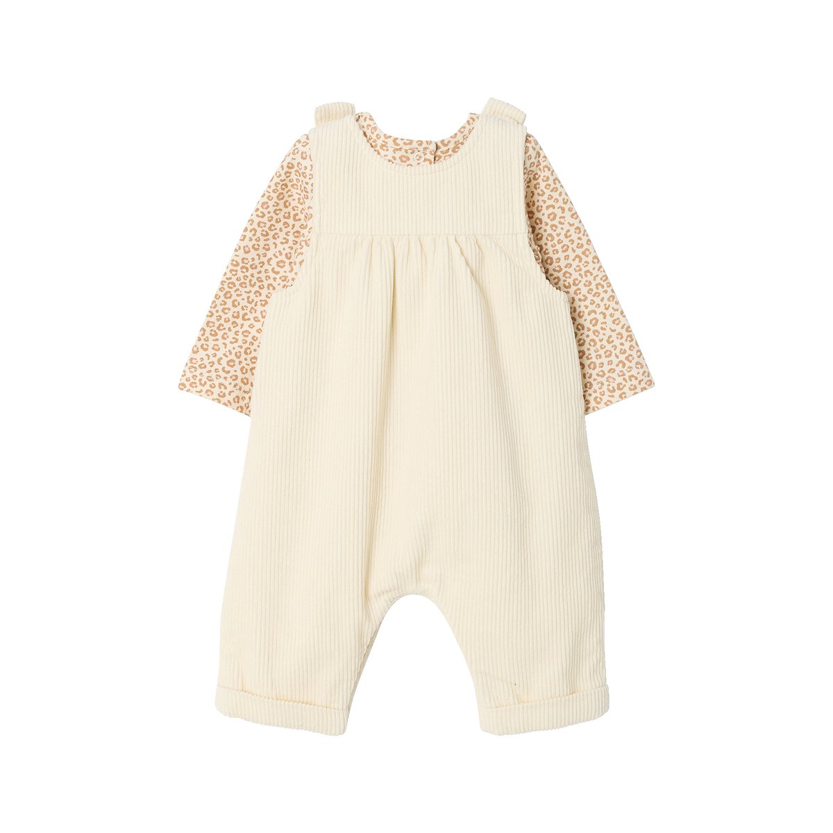 Ensemble salopette et body vanille, VERTBAUDET
