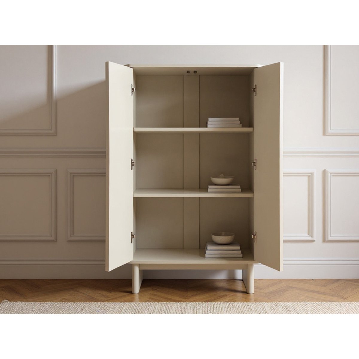 Buffet en MDF portes 80 cm, ESTEBAN beige, BOBOCHIC