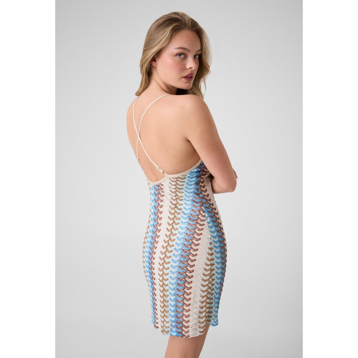Mini Tricoté Dress blau multi, GUESS