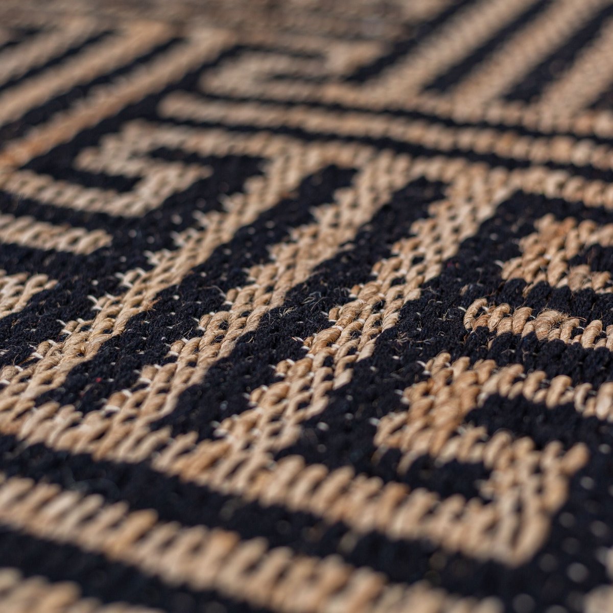 Tapis en jute MEANDER noir, FLAIR RUGS