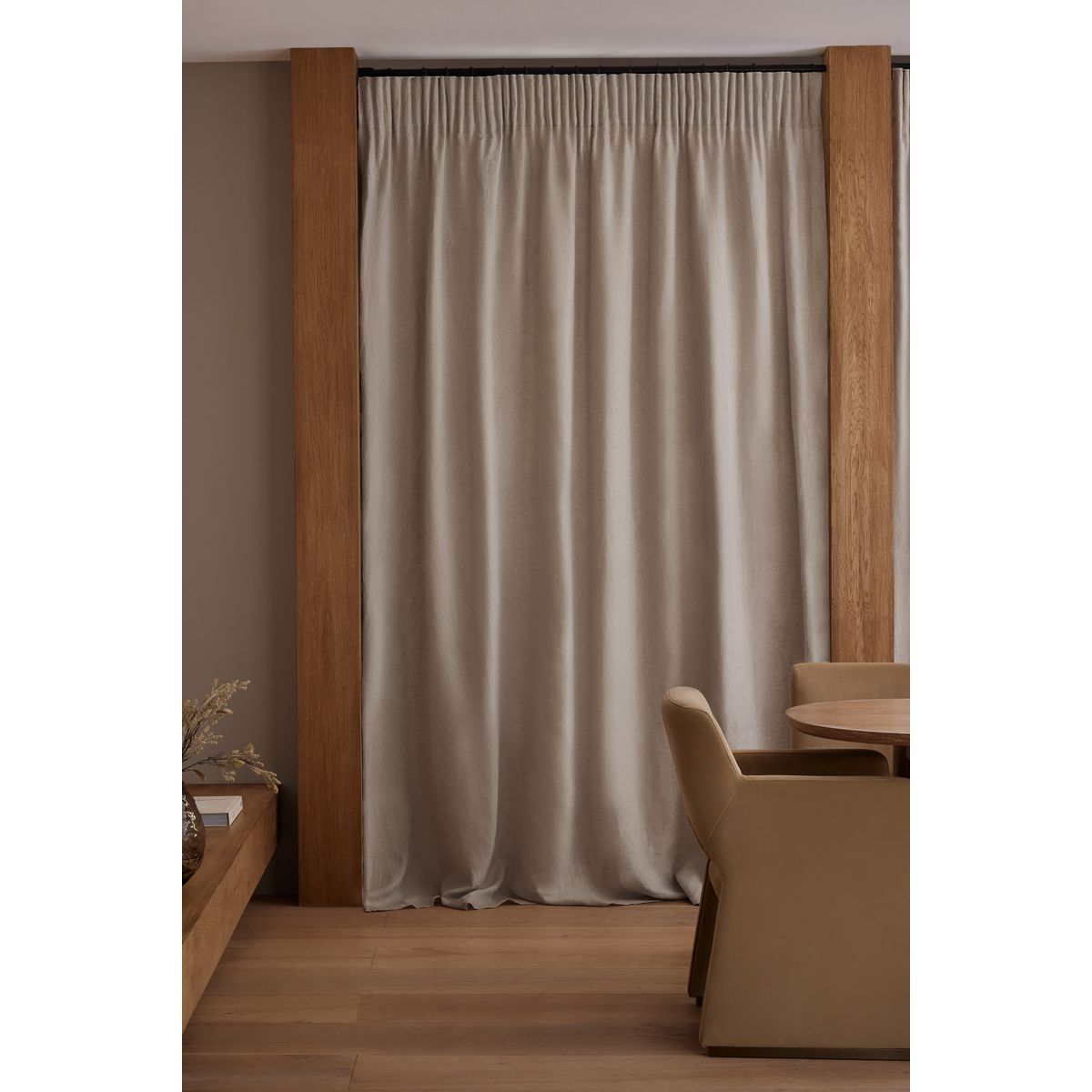 Rideaux doublés lin à plis n. premium naturel, NEXT
