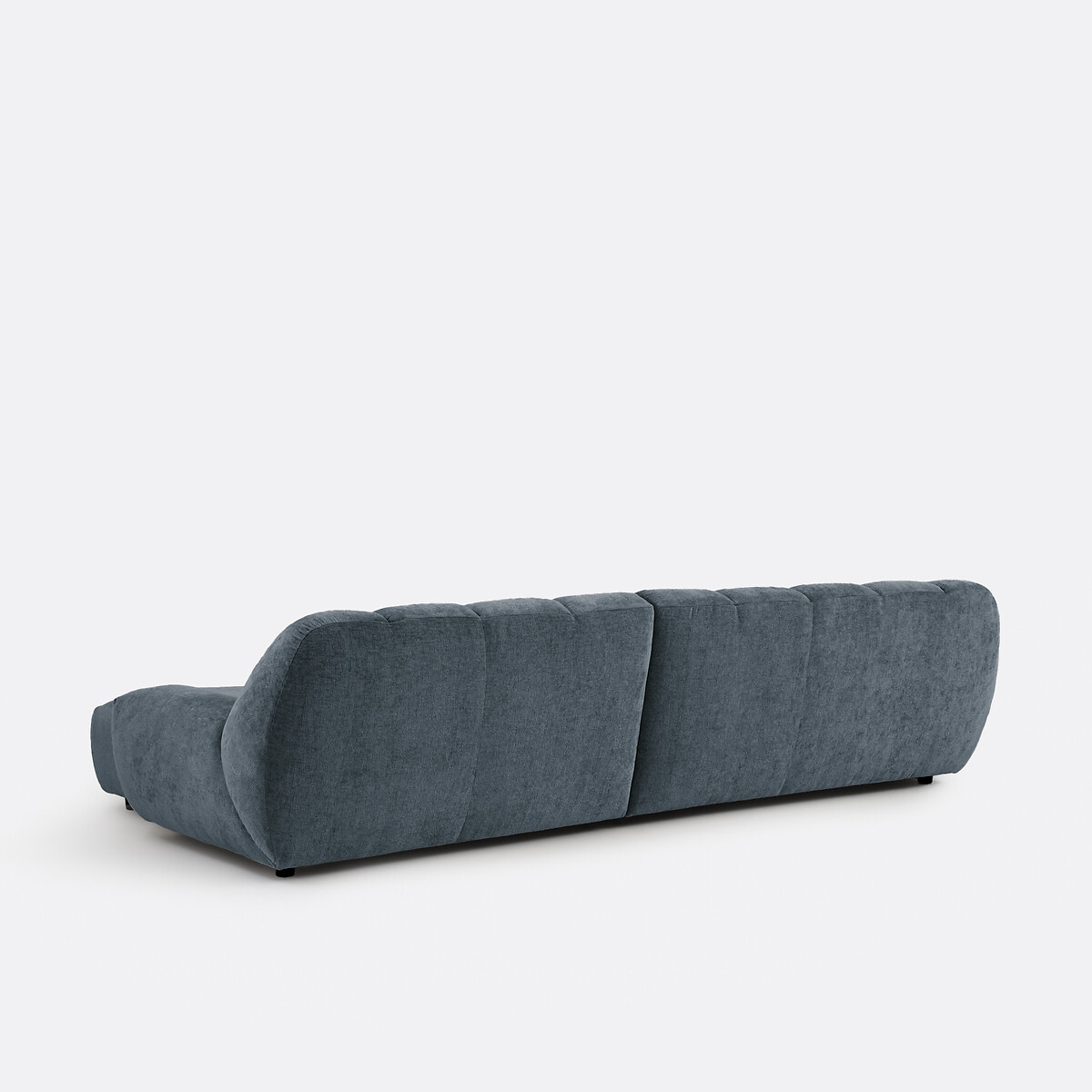 Canapé d'angle droit, 4 places, en velours épais, NURIA bleu, LA REDOUTE INTERIEURS