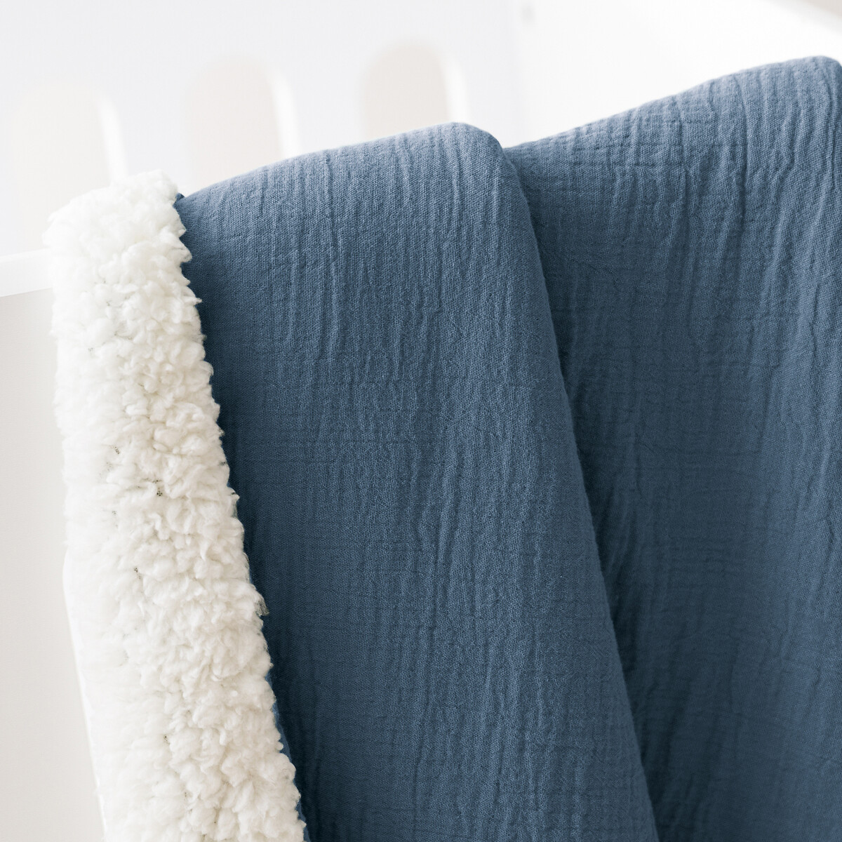 Couverture bébé gaze coton personnalisé Kumla bleu prusse, LA REDOUTE INTERIEURS