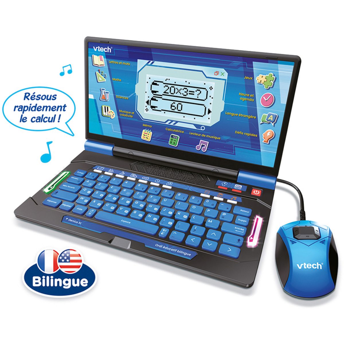 Jeu éducatif Genius XL Ordi éducatif bilingue couleur unique, VTECH