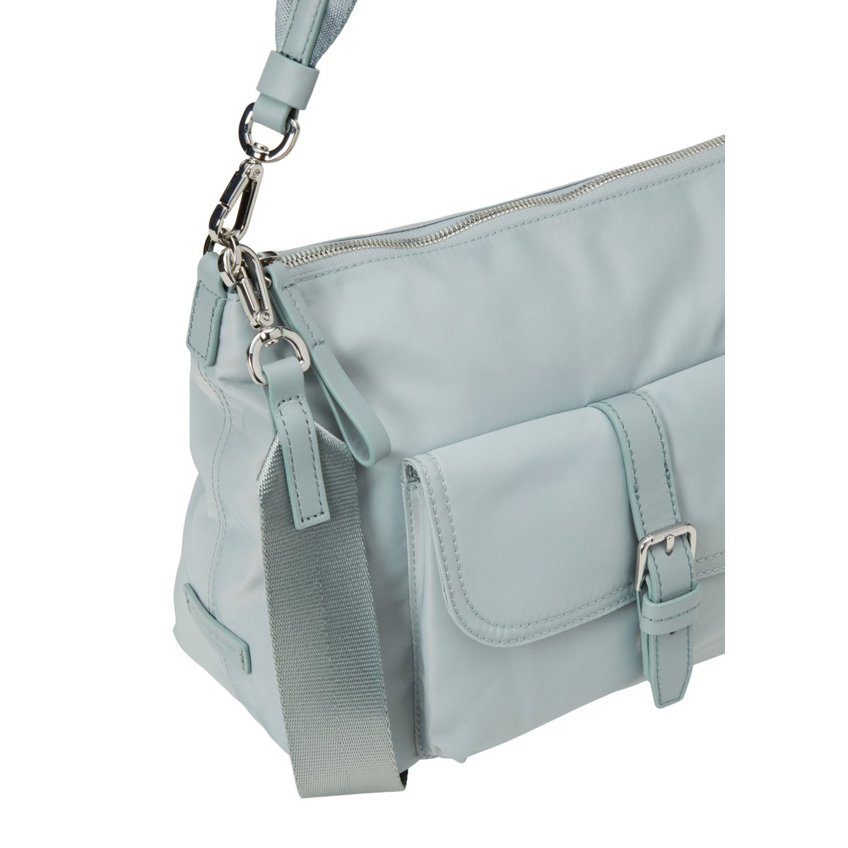 Sac Hobo modèle Caren en matériau recyclé hydrofuge bleu clair, MARC O'POLO