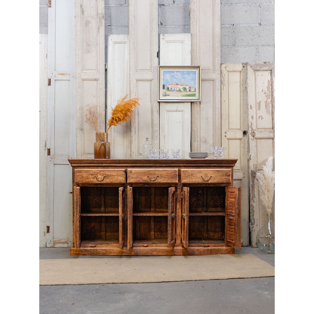 Légant buffet en bois Gilbert N°700 - Bon état bois foncé, DEBONGOUT