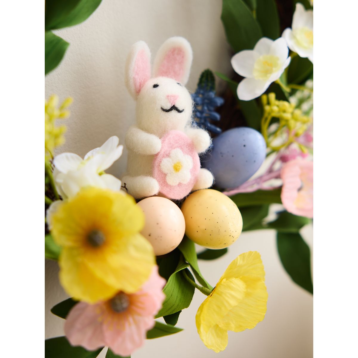 Couronne d’œufs, lapin de pâques et fleurs vert, NEXT