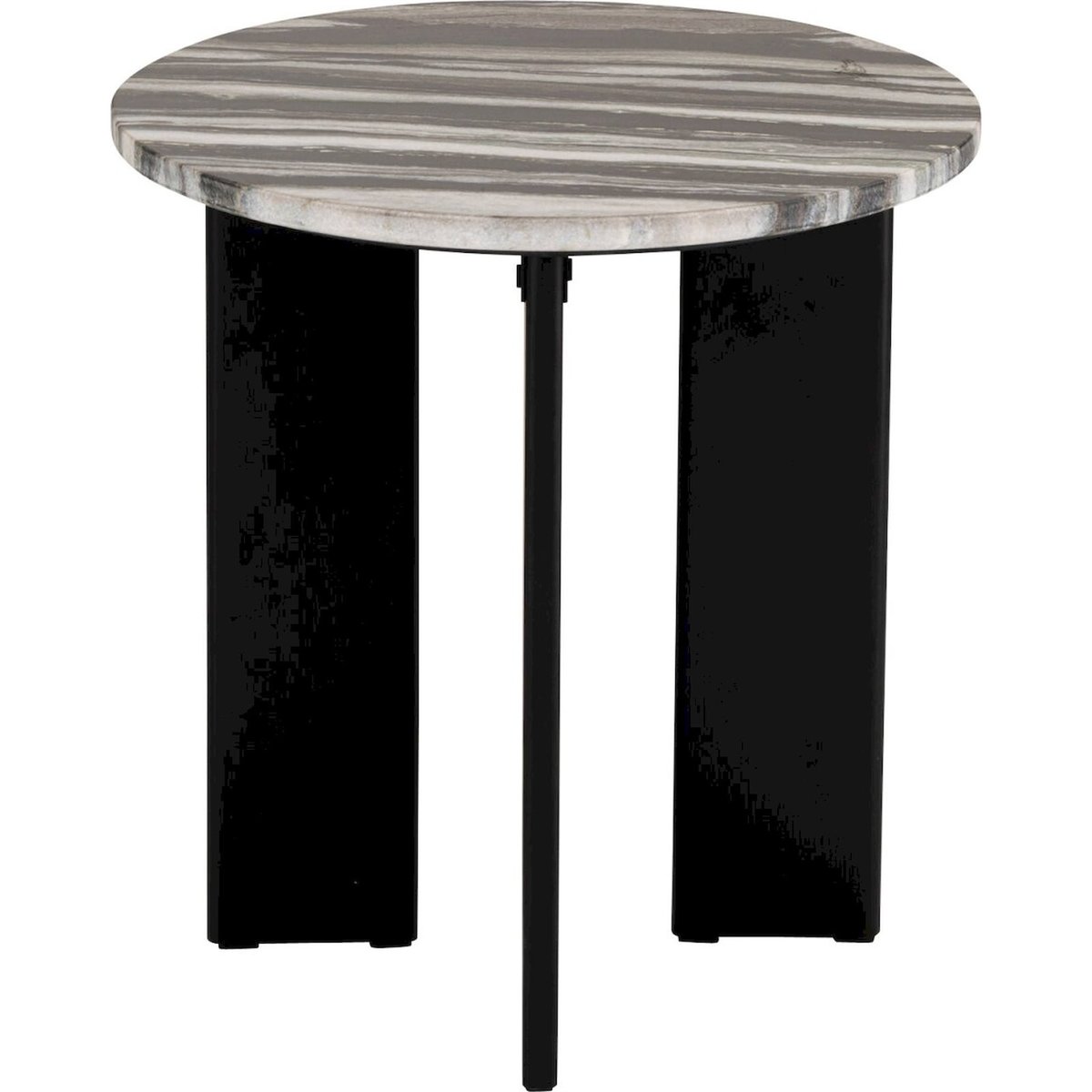Table d'appoint ronde en pierre noir et gris, RECOLLECTION