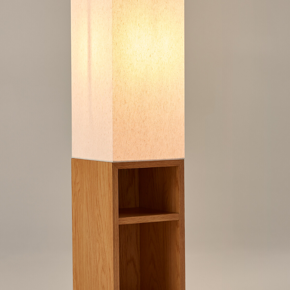 Lampadaire en MDF plaqué chêne et lin, Archi naturel, LA REDOUTE INTERIEURS