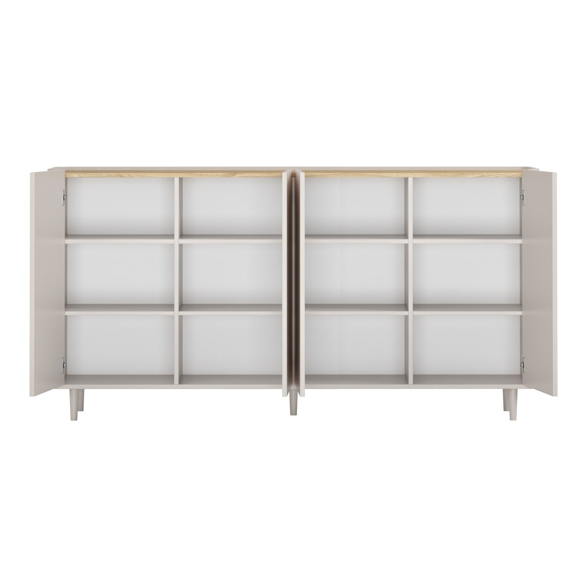 Buffet en 4 portes 200 cm, ANYRA beige, BOBOCHIC