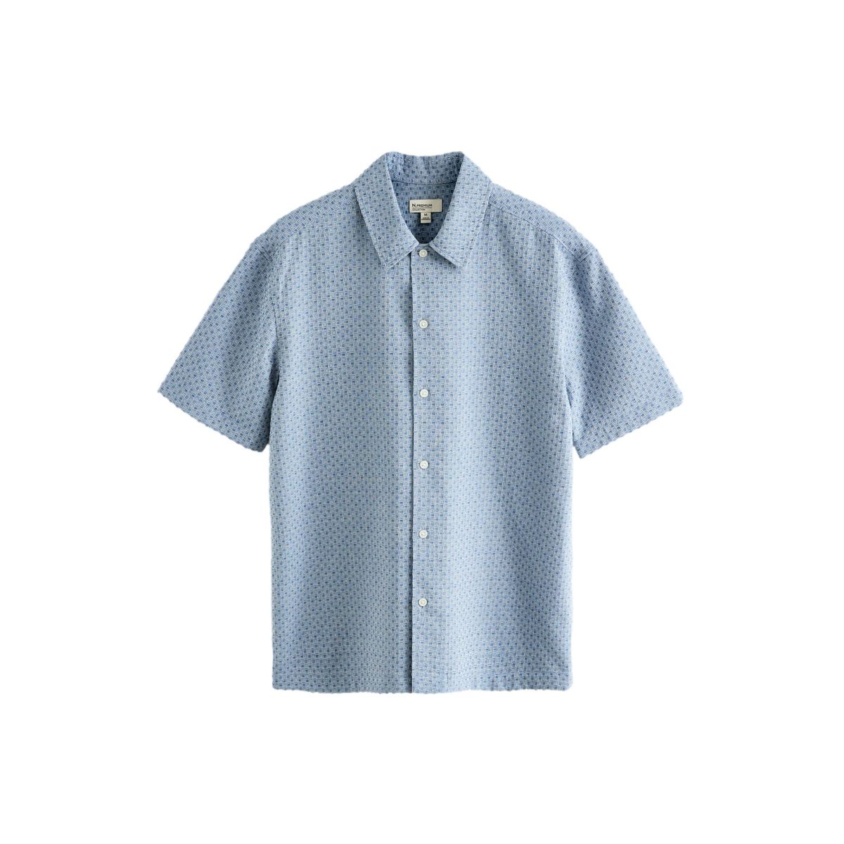Chemise à manches courtes en tissu gaufré bleu, NEXT
