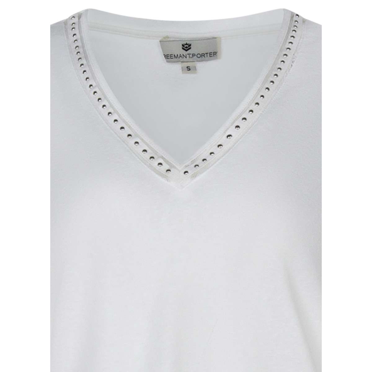 T-shirt col v blanc, FREEMAN T. PORTER