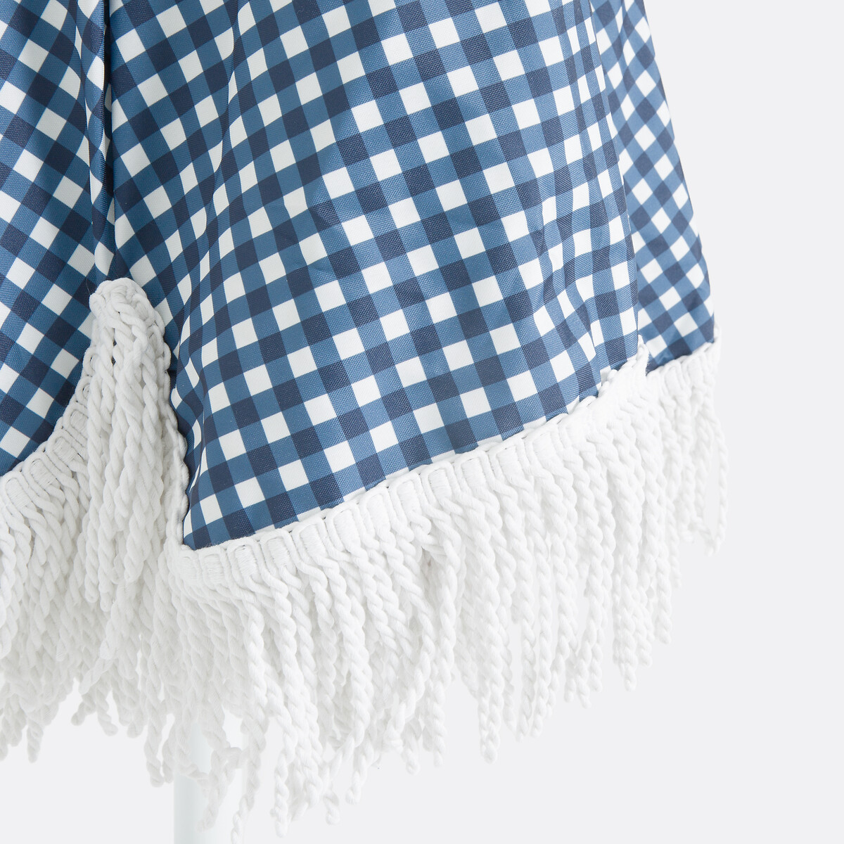 Parasol à franges, motif vichy, Aline blanc/bleu, LA REDOUTE INTERIEURS