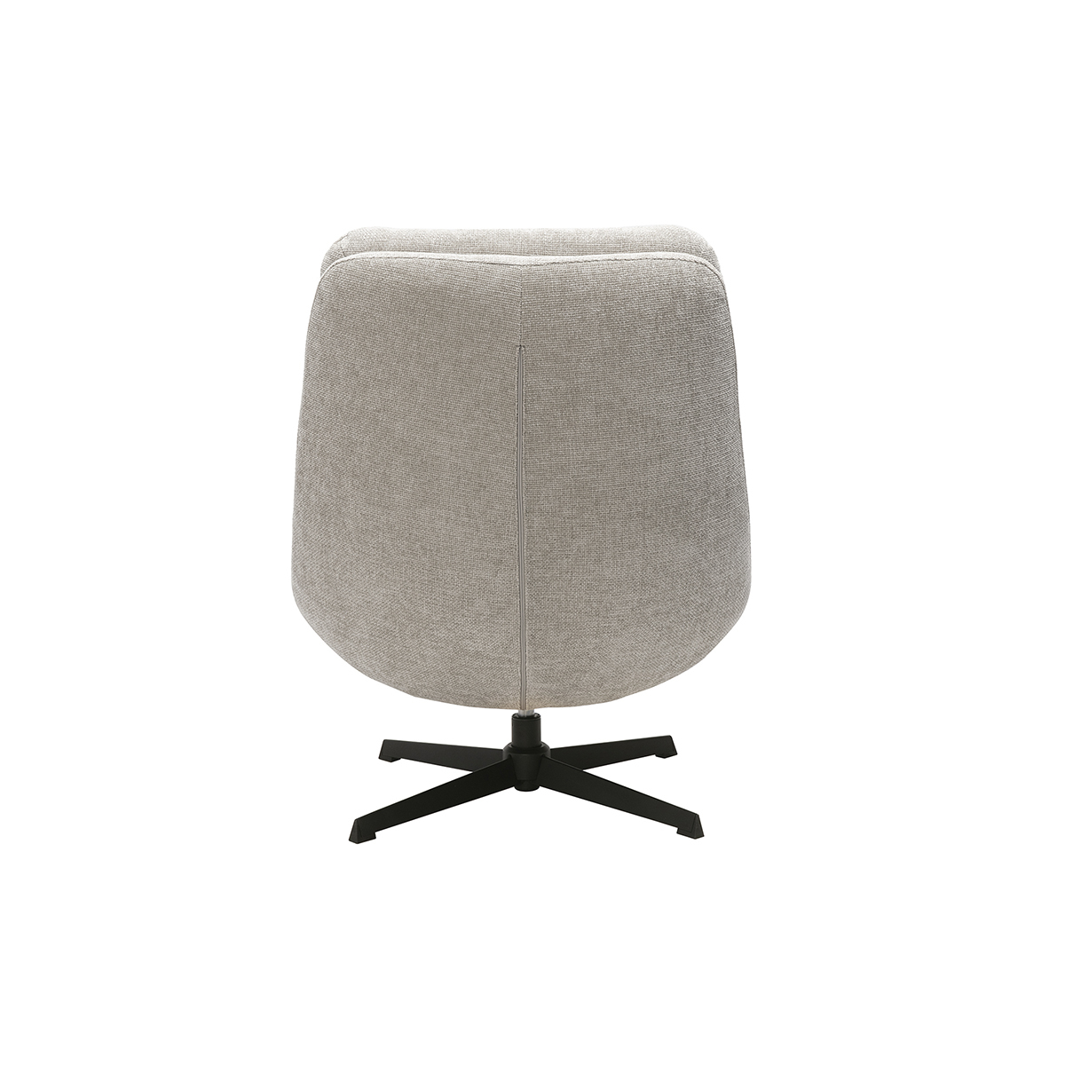 Fauteuil pivotant en tissu effet velours texturé beige et métal noir LOMI beige, MILIBOO