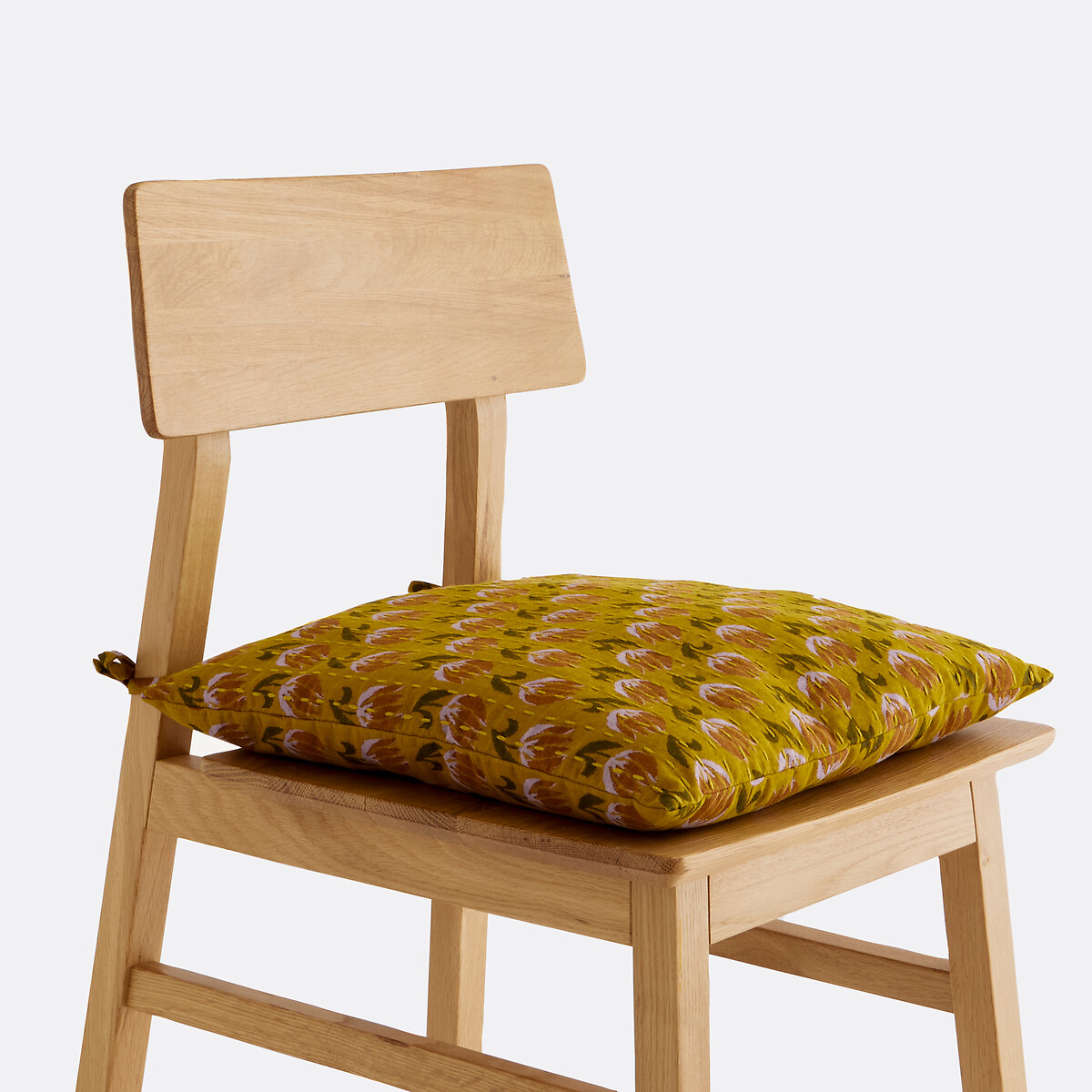 Galette de chaise carrée, en gaze de coton, imprimé Ikat, ASTI multicolore, LA REDOUTE INTERIEURS