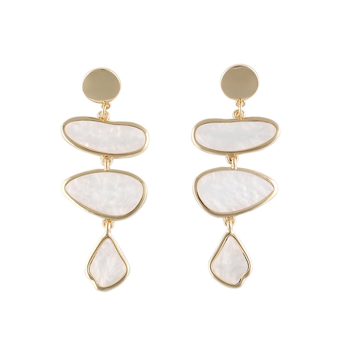 Longues boucles d'oreilles nacrées blanc, BALABOOSTE
