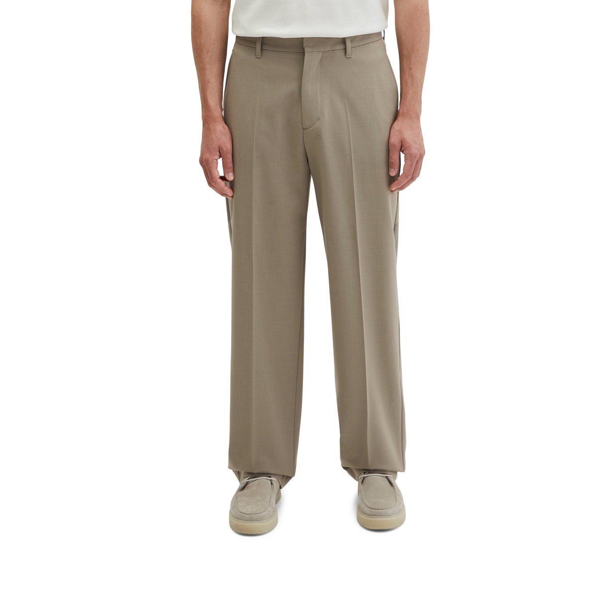 Pantalon modèle Mossbo DFB Travel Collection en Technical Wool Blend léger marron, MARC O'POLO