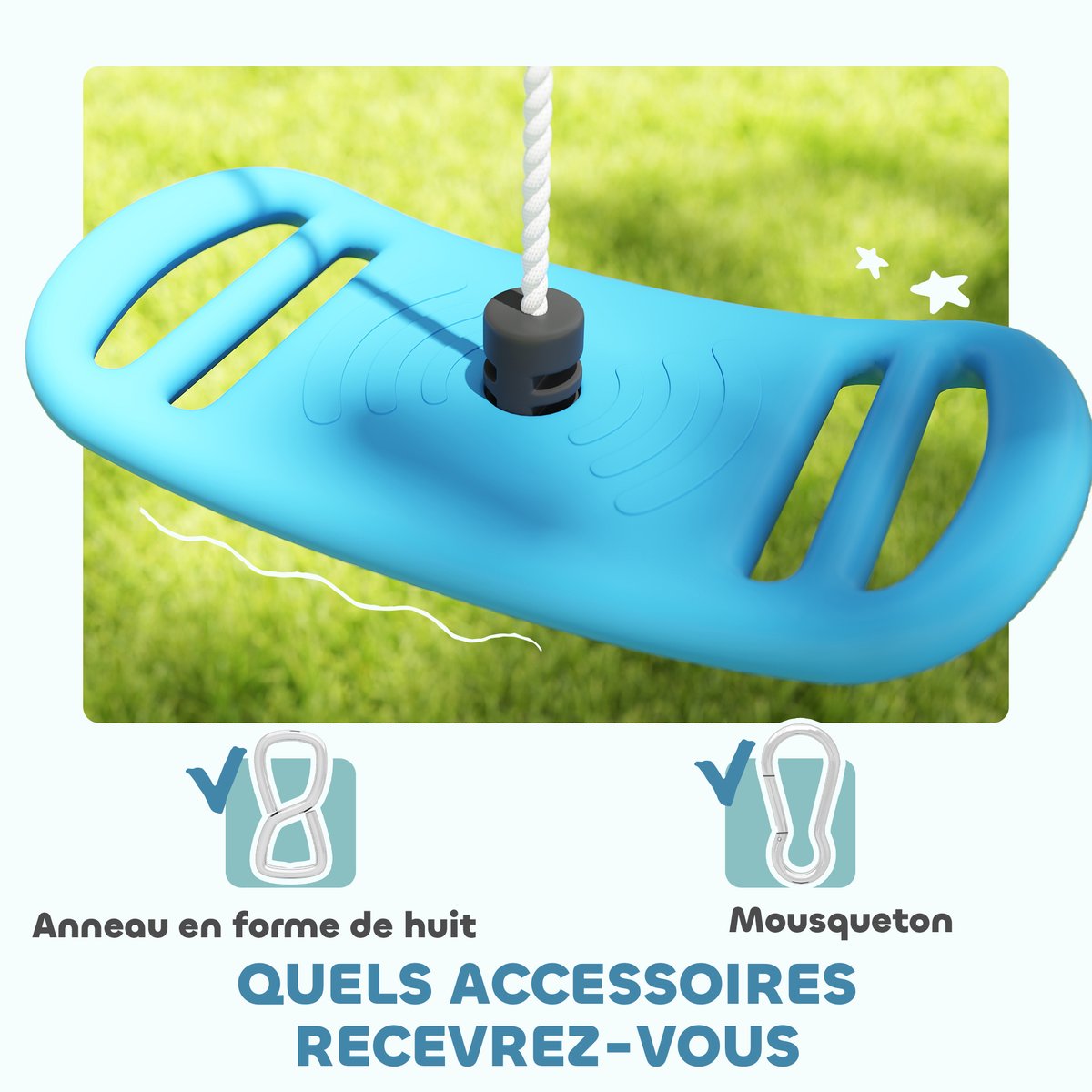 Balançoire pour enfants Plastique Bleu bleu, AIYAPLAY