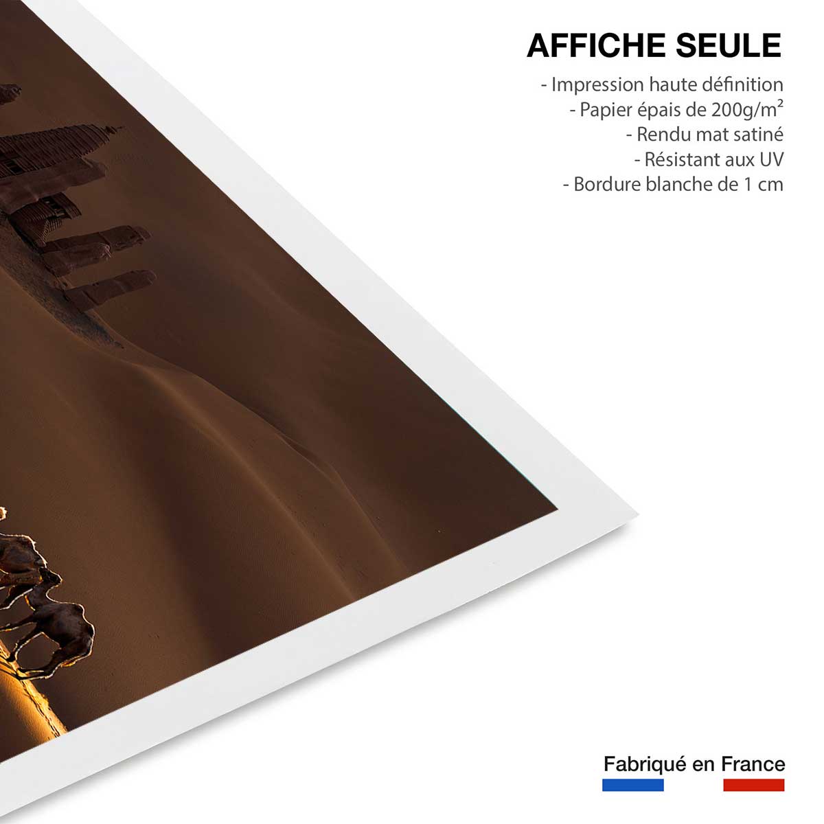 Affiche desert du Kumtag affiche seule, HEXOA