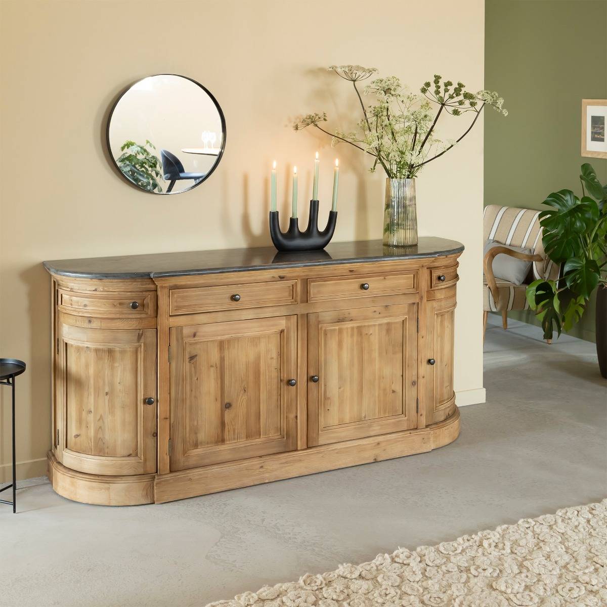 Buffet en bois massif GARANCE bois foncé, MADE IN MEUBLES