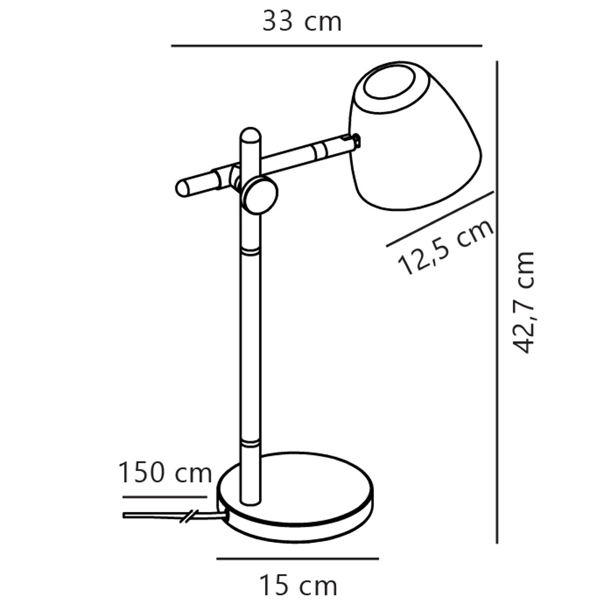 Lampe à poser tête d'éclairage orientable en métal et bois, THEO noir, NORDLUX