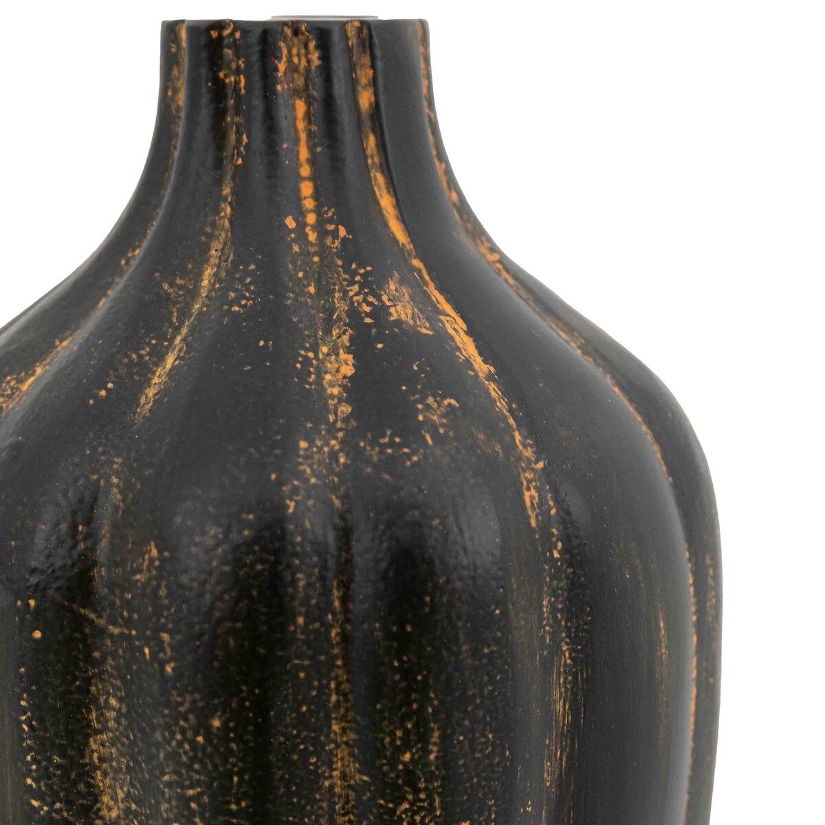 Set of 2 Cast Aluminium Vases in Black orange, ÉDITÉ