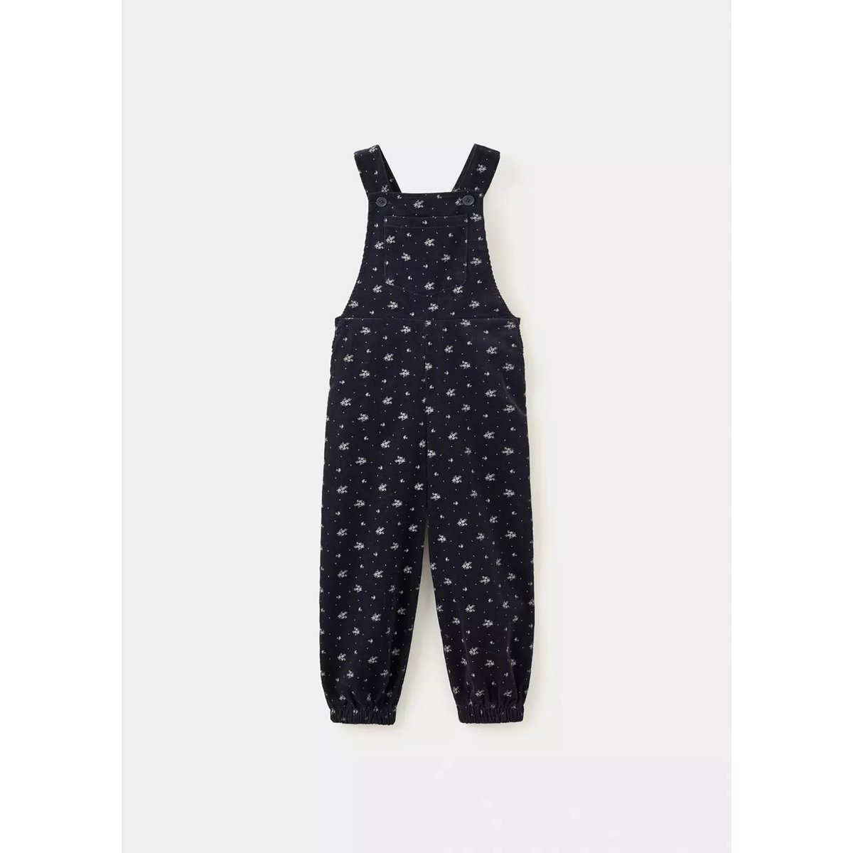 Salopette velours côtelé en imprimé fleuri bleu marine, MANGO BABY