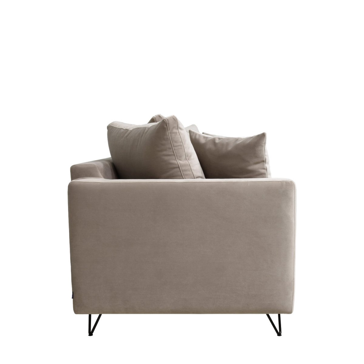 Canapé convertible 3 places en velours pieds épingles noirs- VILLABON beige, DRAWER