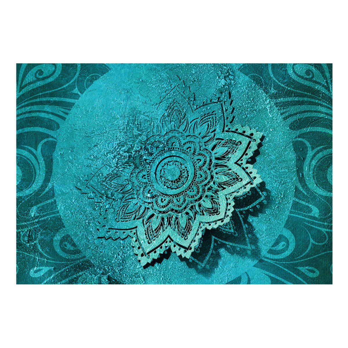 Papier peint intissé panoramique Orient Azure Flower bleu, EDEN