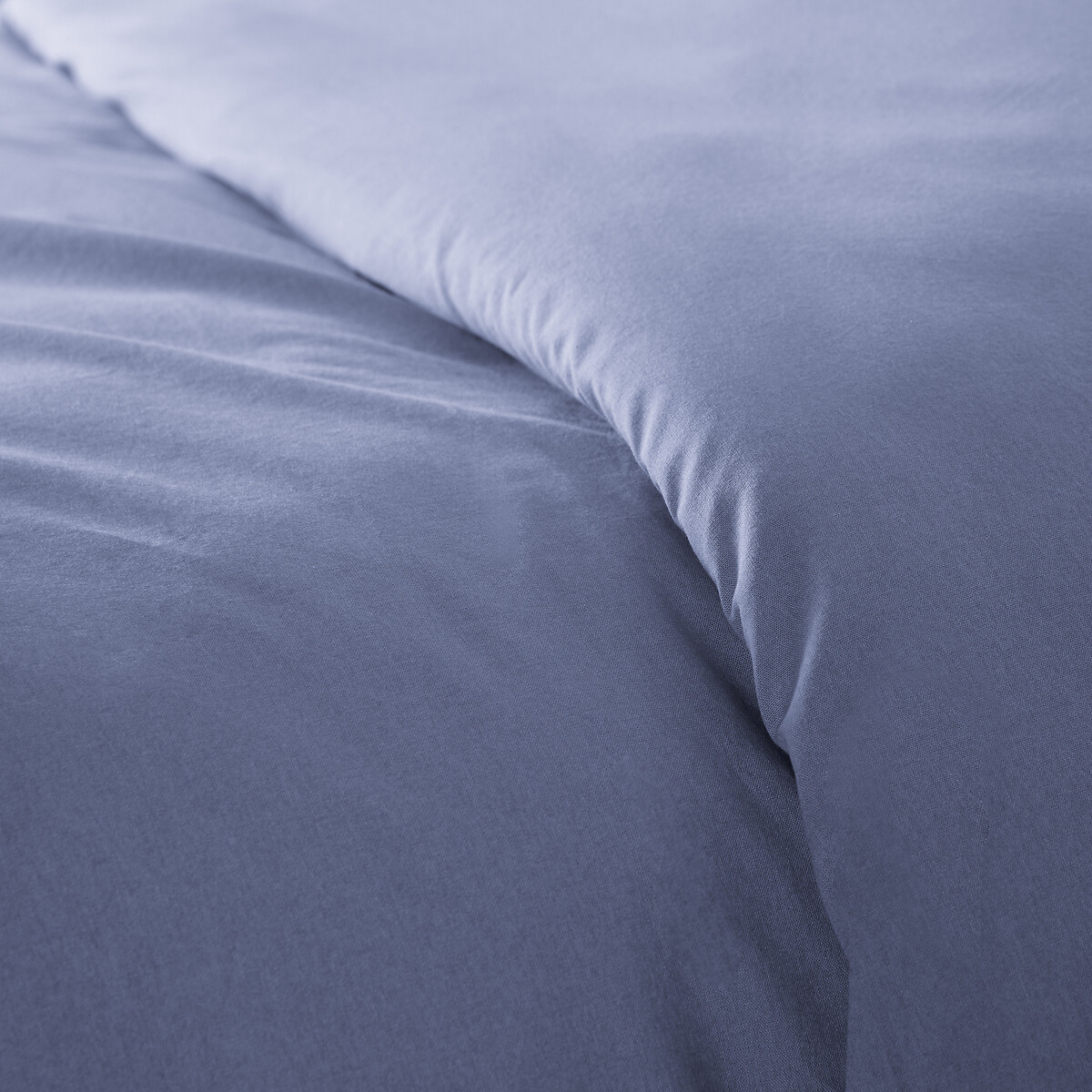 Housse de couette unie en coton lavé, Scenario bleu cyclades, LA REDOUTE INTERIEURS