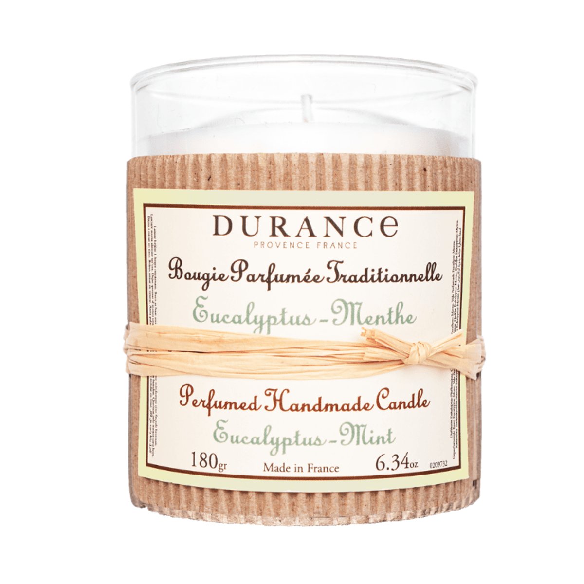Bougie EUCALYPTUS MENTHE couleur unique, DURANCE