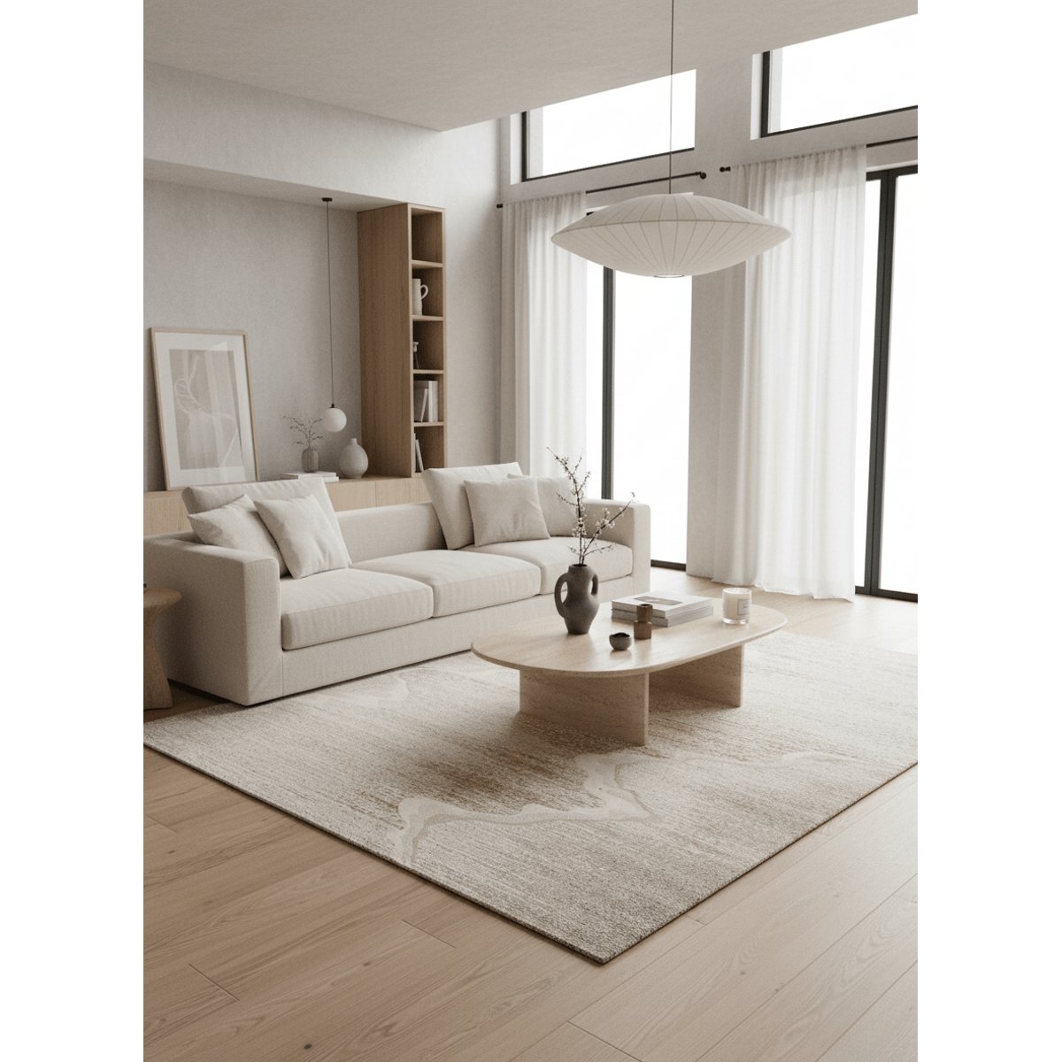 Tapis doux et design SCIA beige sable, AFK LIVING
