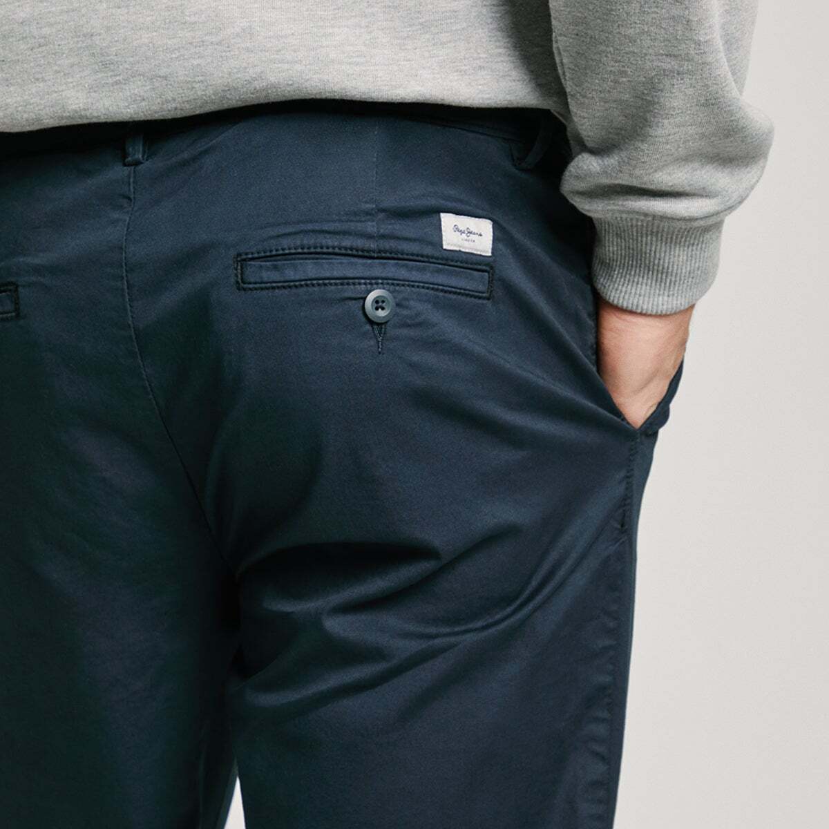 Pantalon Chino Coupe Slim En Popeline bleu dulwich, PEPE JEANS