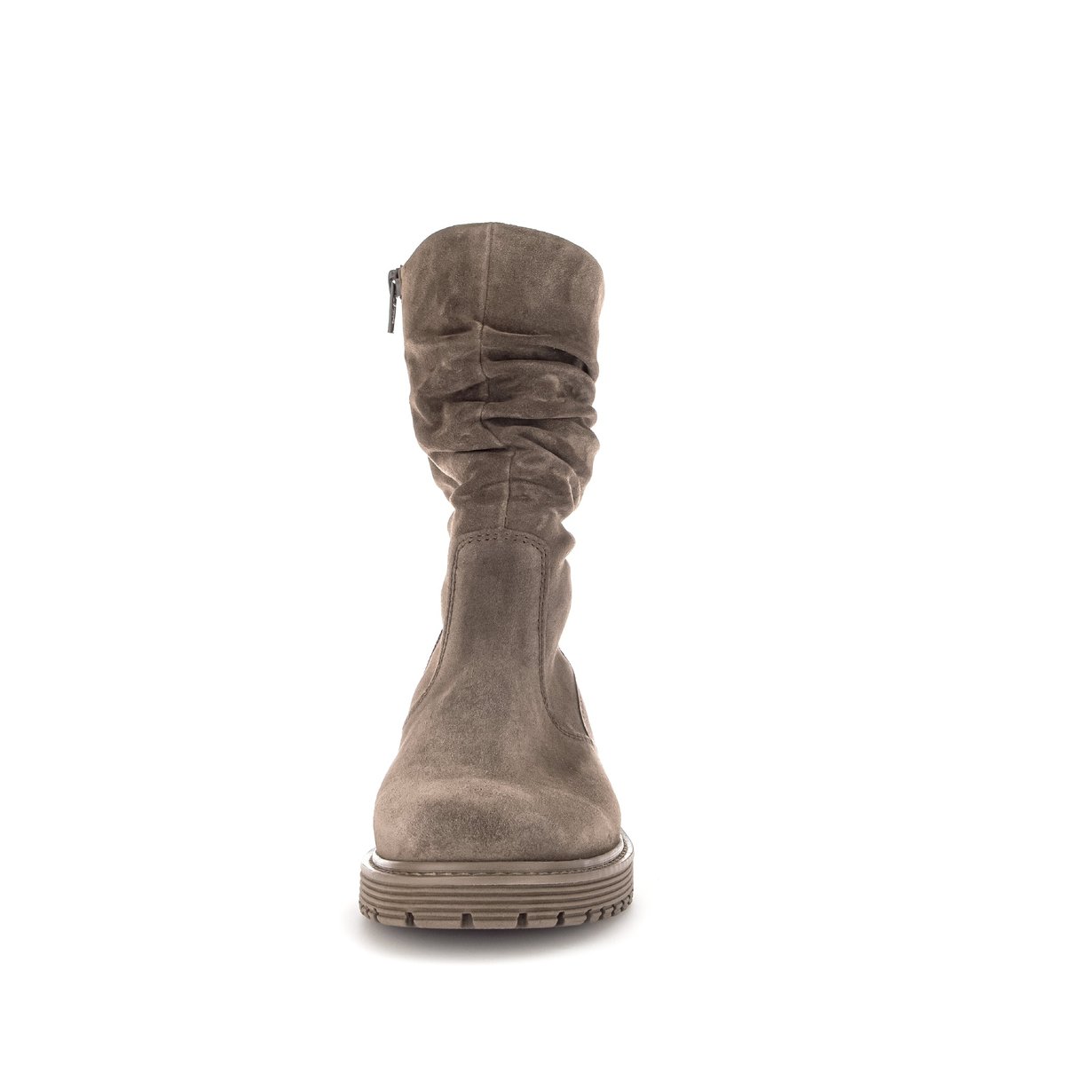 Bottines mid en velours à talon décroché taupe velours, GABOR