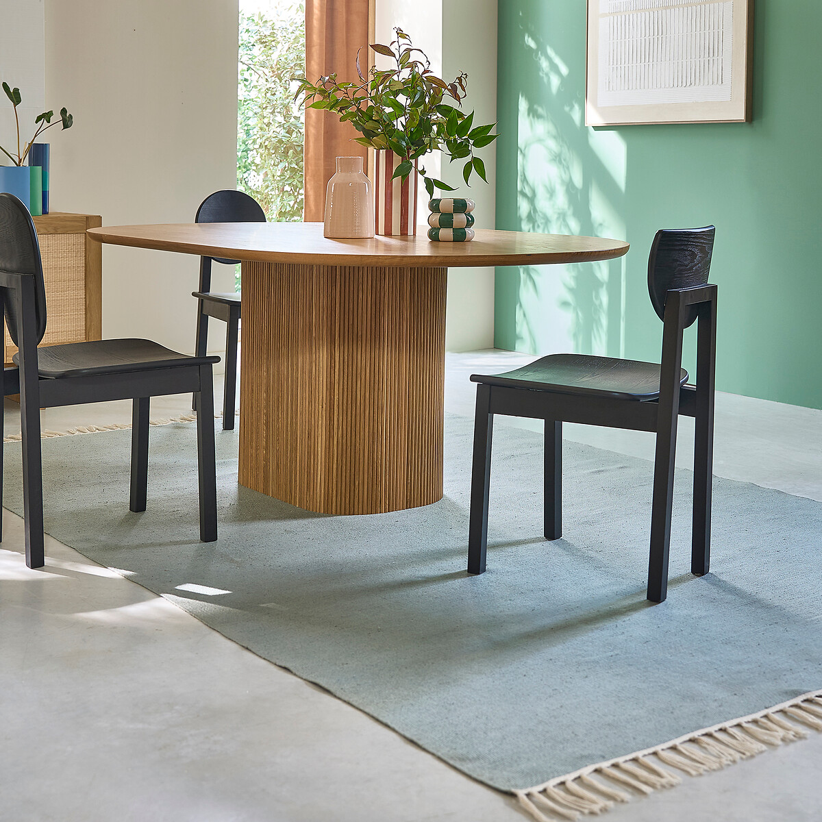 Tapis polyester recyclé intérieur extérieur Azalée vert de gris, LA REDOUTE INTERIEURS