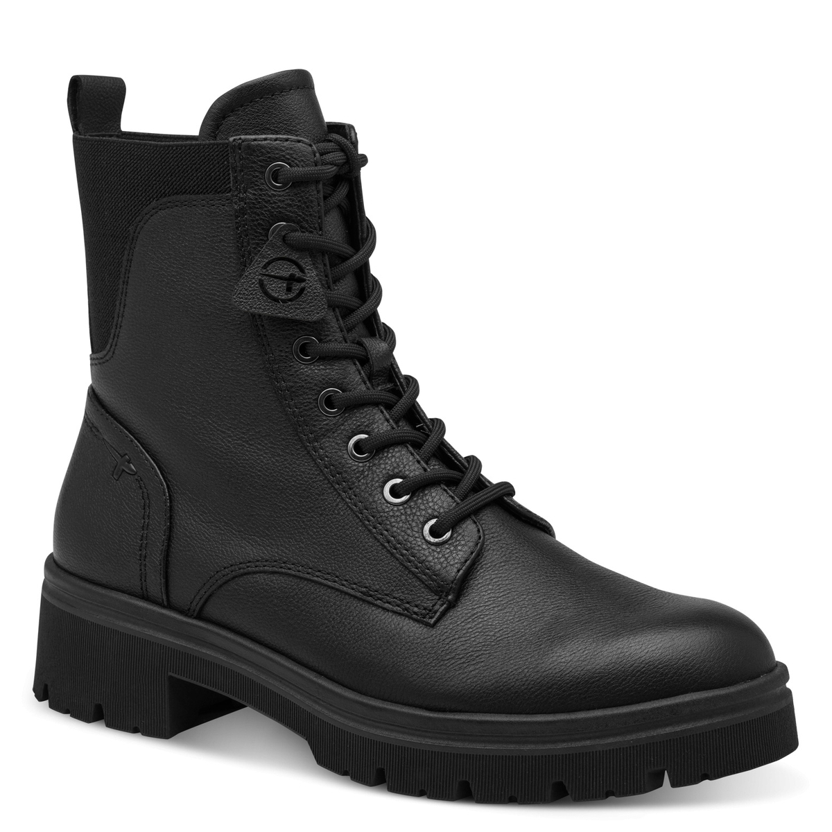 Bottine en cuir noir, TAMARIS