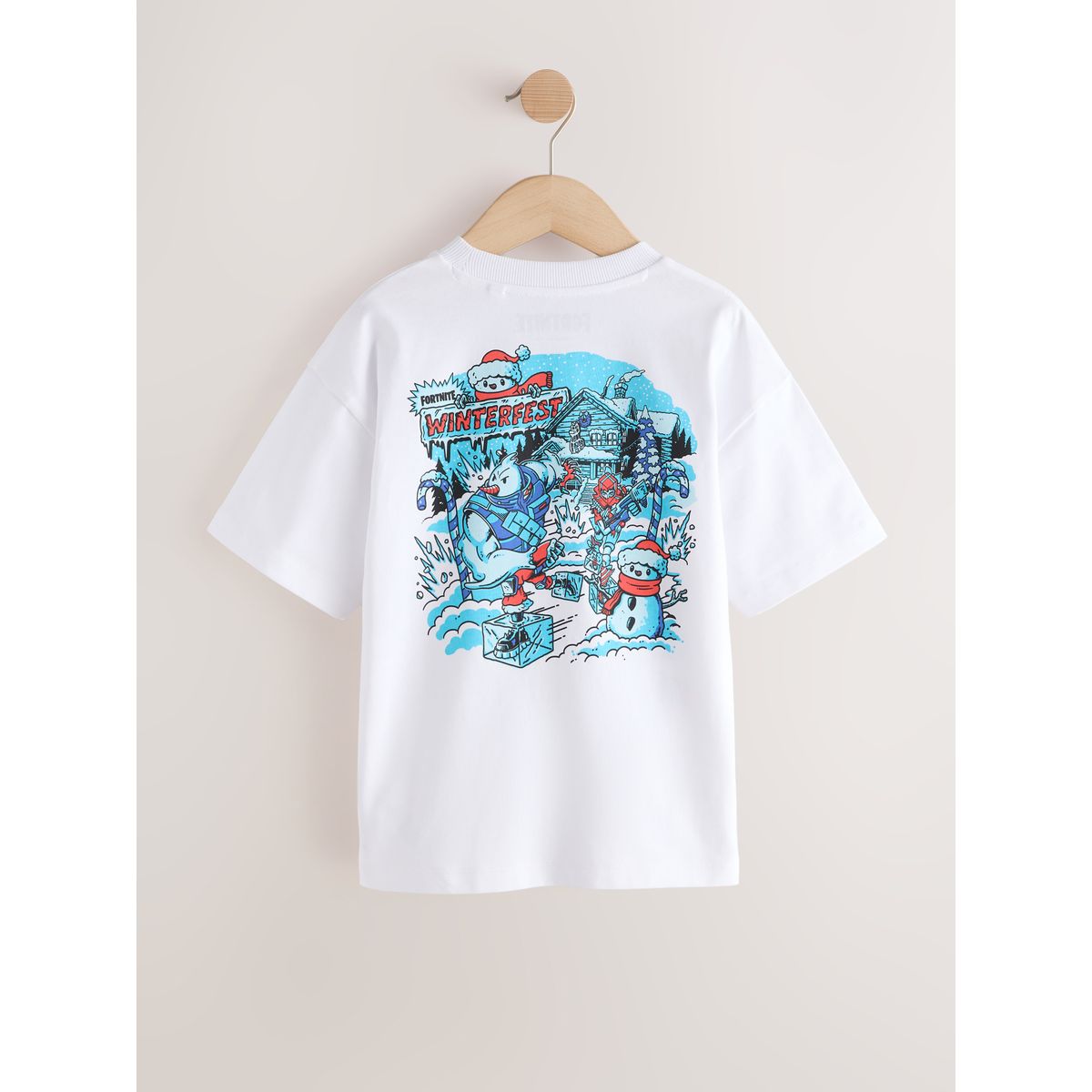 T-shirt à manches courtes noël fortnite blanc, NEXT