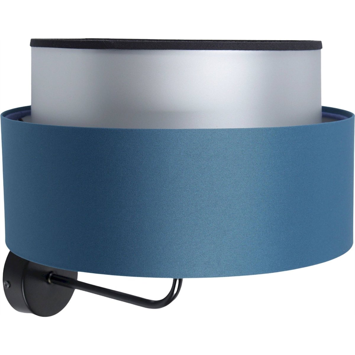 Applique murale en tissu, DUO ELLEGANT bleu marine satiné intérieur argenté, BPS KONCEPT