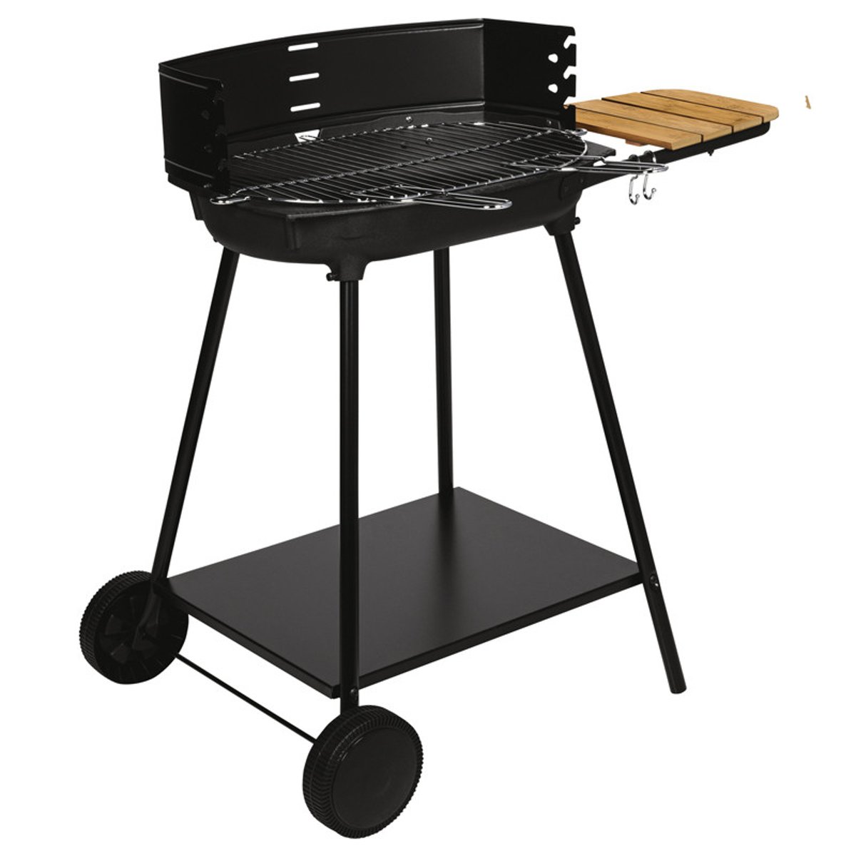Barbecue à charbon de bois sur chariot noir, noir, noir, SOMAGIC