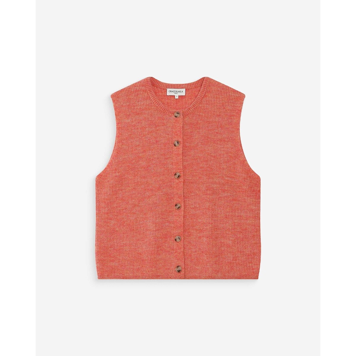 Gilet con bottoni VOLLANDO corallo, GRACE & MILA