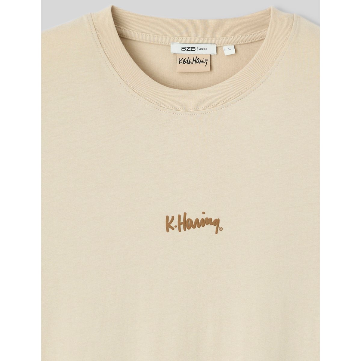 T-shirt licence keith haring blanc cassé, BZB